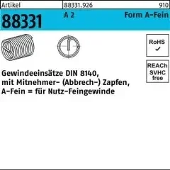 Amecoil Gewindeeinsatz R 88331 FormA-Fein M10x1,25×10 A 2 25 Stück