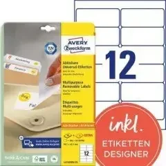 Avery Zweckform Etikett L4743REV-25 99,1×42,3mm weiß 360 St./Pack.