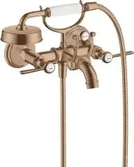 Axor 2-Griff-Wannenarmatur MONTREUX DN 15 AP m Hebelgriffen brushed red gold