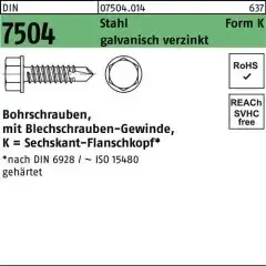 Bohrschraube DIN 7504 6-kt-Flanschkopf K 4,8×19 Stahl galv.verz. 1000St.