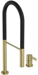 Ideal Standard IS 2-Loch Küchenarm. Gusto Ausld.225mm Semi-Pro 2F-Brause Brushed Gold