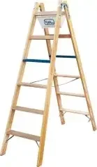 ILLER-LEITER Holz Stufen Stehleiter 2107-7