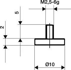 KÄfer Messeins.D.10mm plan M2,5 HM z.Messuhren