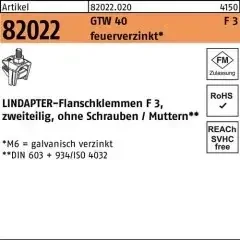 Lindapter Flanschklemme R 82022 GTW 40 F 3 M16/55 feuerverz. 1 Stück